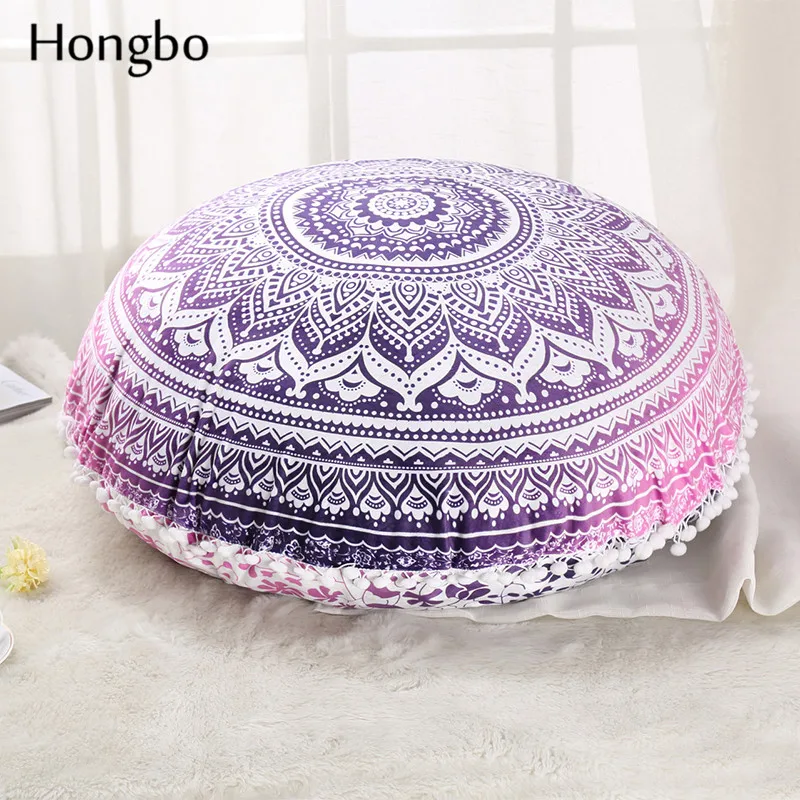 Хунбо 1 шт. Мандала подушки для пола круглый богемский крышка Чехол Дома