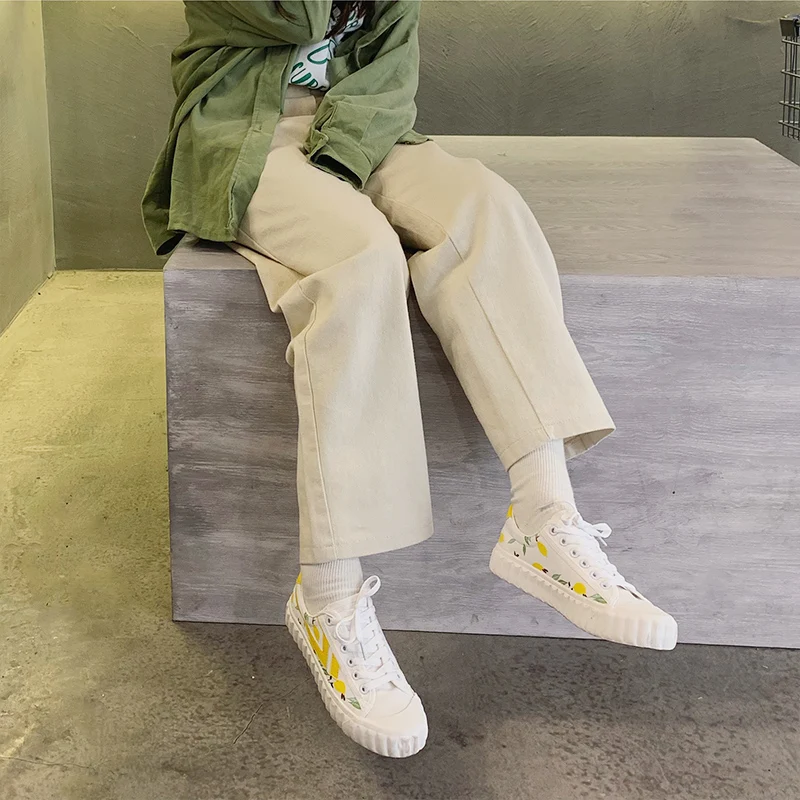 Кроссовки на плоской подошве для школьниц раскрашенная вручную парусиновая