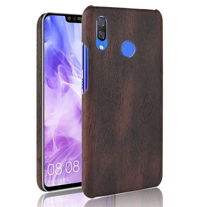 Для huawei Y9 2019 Чехол Жесткий ПК кожа ретро отделка под дерево телефон чехол для (2019)