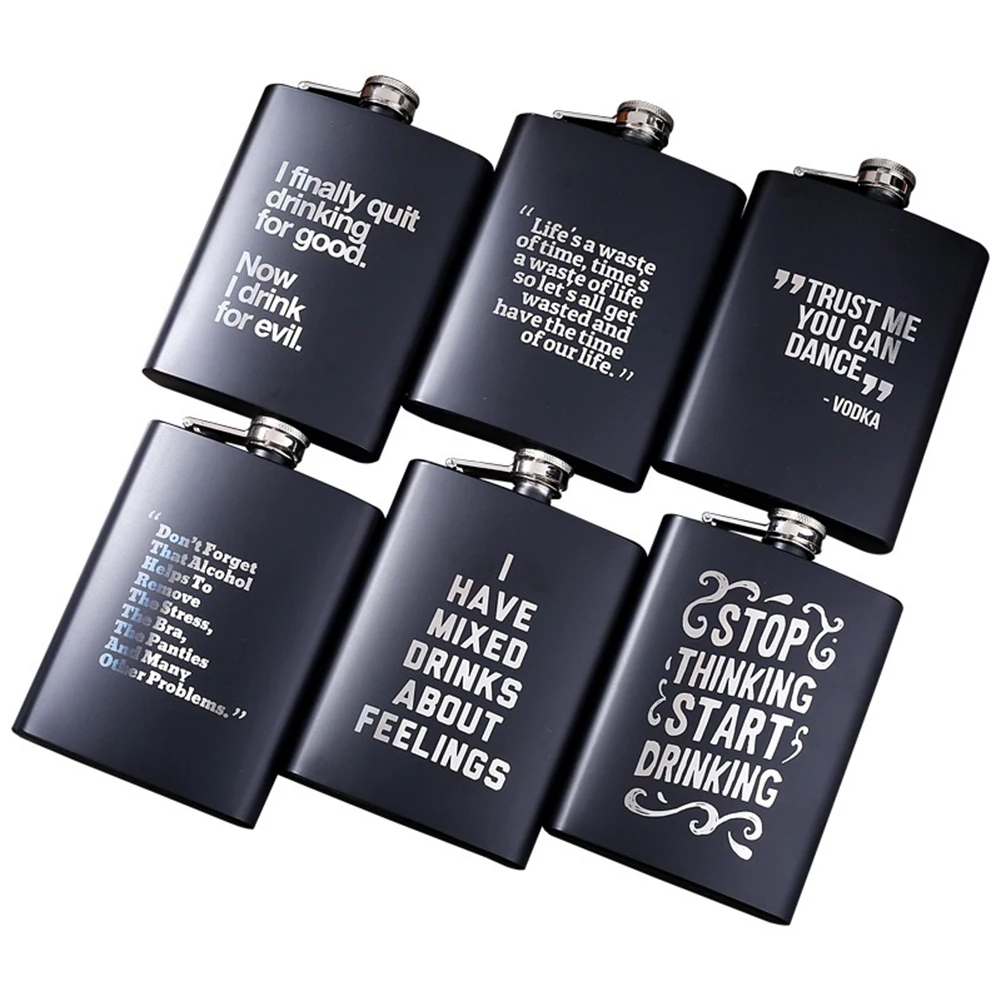 8oz Men Funny Letter Print Stainless Steel Hip Flask Whiskey Alcohol Container Leak Proof Useful | Дом и сад