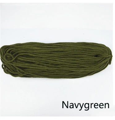 Navygreen 80 метров 7 мм 8 делений круглый хлопок шнур декоративная веревка витой хлопчатобумажный Канат Плетеный шнурок веревки DIY Домашний текстиль ремесло - Цвет: Navygreen