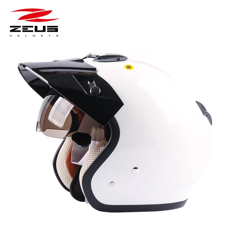 Мотоциклетный шлем ZEUS 382 с открытым лицом защитный для мотоцикла 3/4 в винтажном