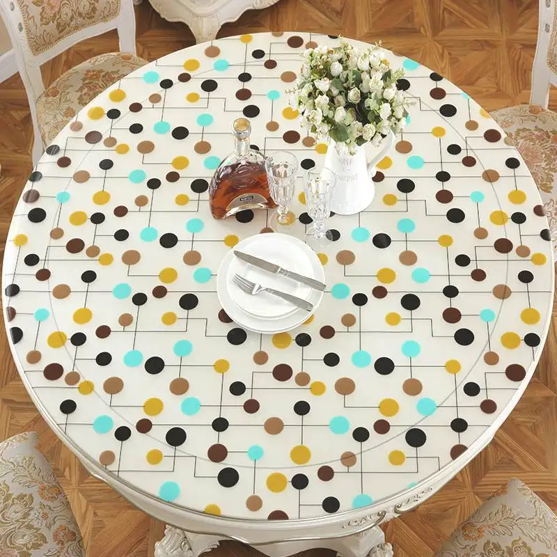 Жаростойкая круглая скатерть водонепроницаемая анти горячий маслостойкая ПВХ
