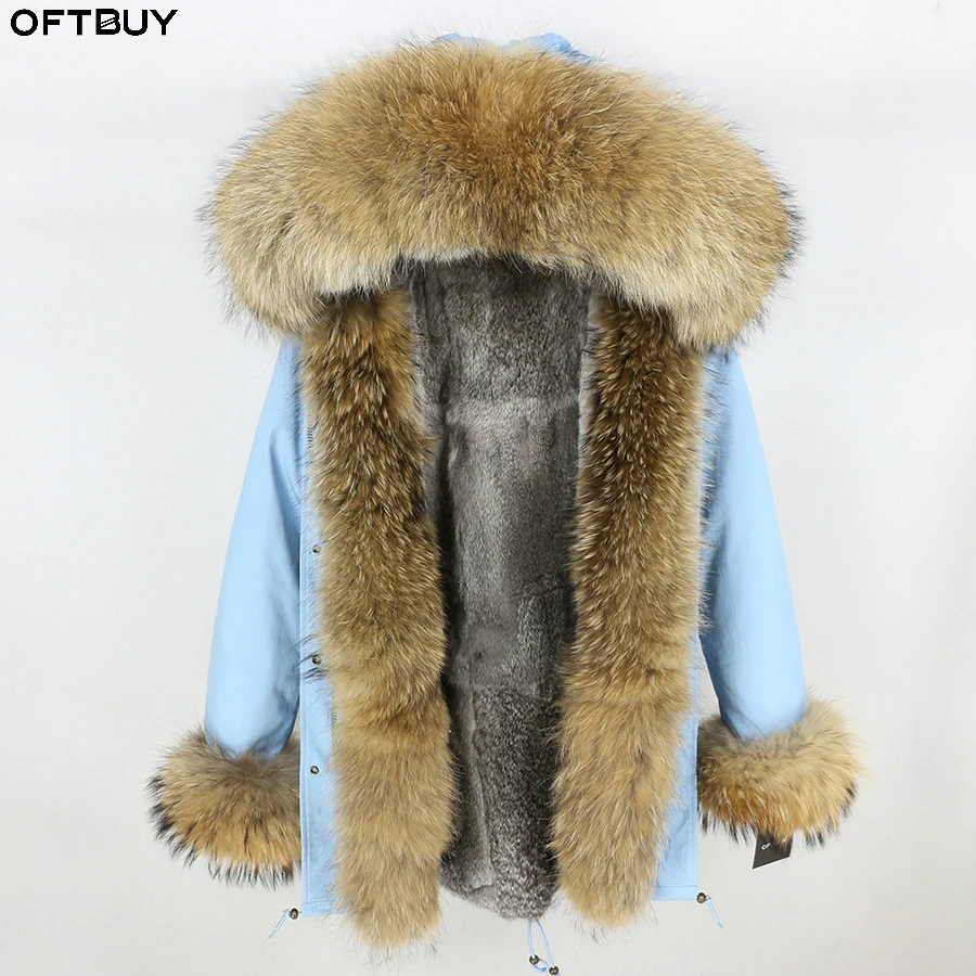 OFTBUY/2021 пальто с натуральным мехом длинная парка зимняя куртка для женщин
