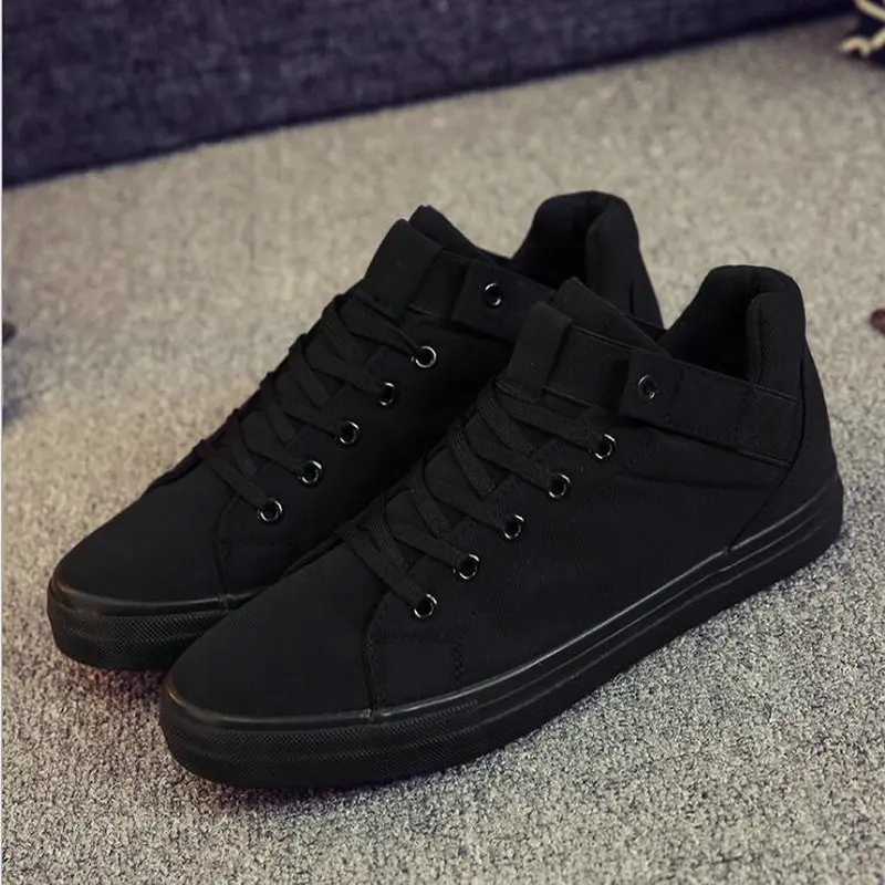 Brand All Black / White Men's Casual Shoes Breathable Canvas Man Lace up flats Sneakers Men Fashion High Top HH-67 |