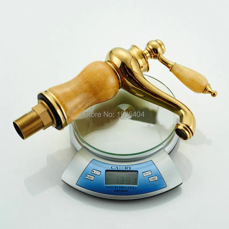 Античная латунь золотой мраморный камень Ванная комната смеситель краны на