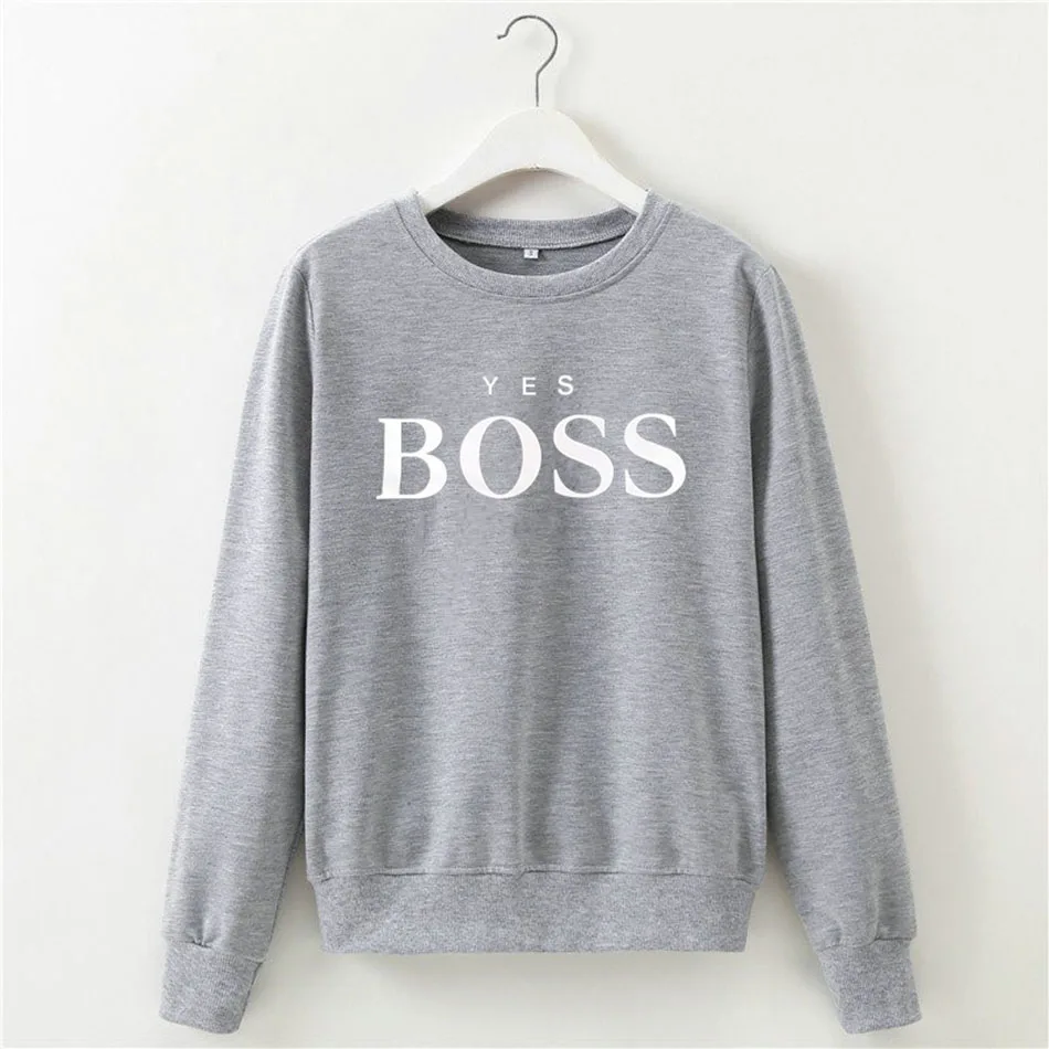 Худи с надписью «Yes Boss»; хлопковые базовые пуловеры в студенческом стиле; спортивные свободные топы; Верхняя одежда с длинными рукавами; уличные толстовки для девочек