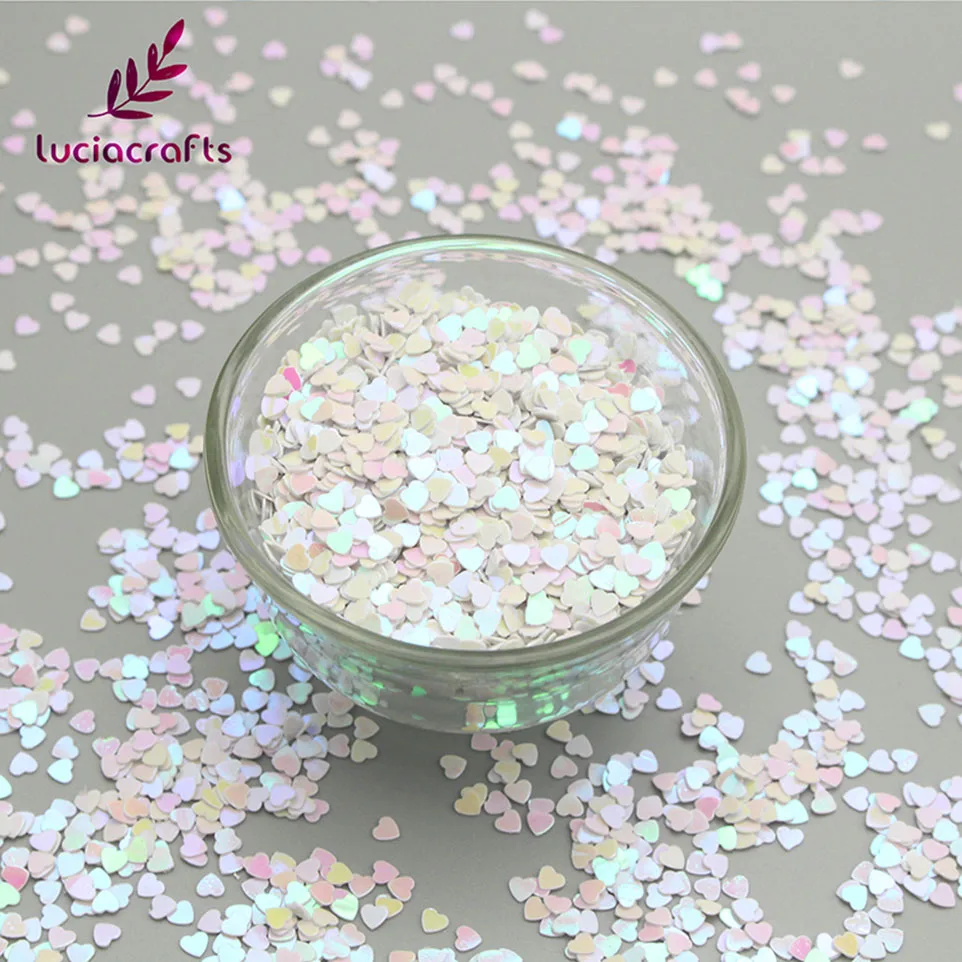 Lucia crafts 20 г/пакет сердце блеск хлопья Радужная чашка блесток DIY ногтей/одежды/Свадебные/вечерние аксессуары ручной работы D0105
