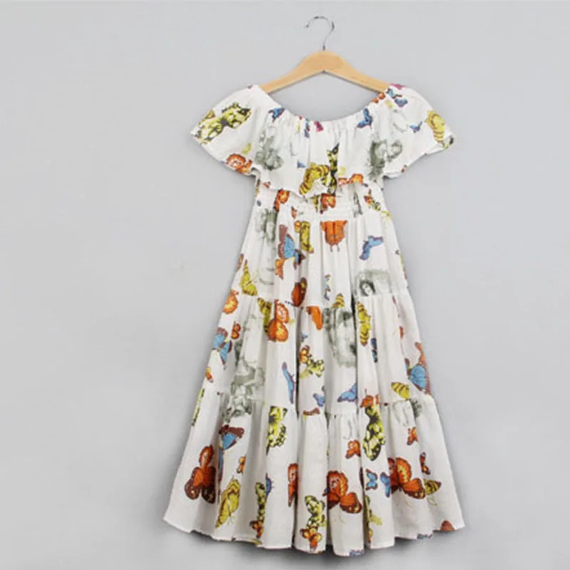 Макси длинные платья для маленьких девочек Лето 2020 новое платье с принтом и