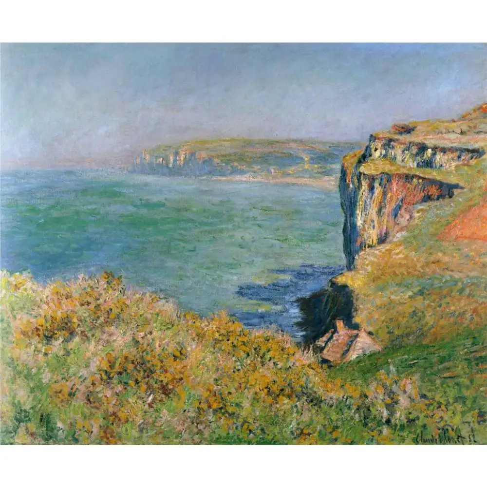 

High Quality Claude Monet Paintings Cliff at Grainval Oil on Canvas High Quality Hand Painted Picture for Bedroom Decor