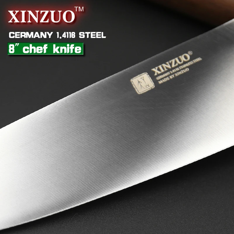 XINZUO 8 ''профессиональный нож шеф-повара, немецкий стальной кухонный нож, нож для овощей/дыни, ножи из палисандра с ручкой, нож для мясника