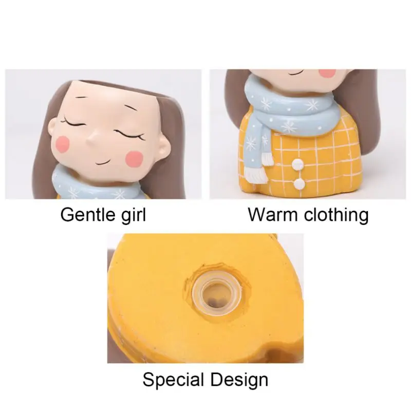 Цветочные горшки милый горшок для девочек суккулентов кактусов цветов растений