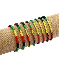3pcs handmade ethnic rasta wristband bracelet weaved braid lucky friendship cotton bracelet bangle end with silk tassel