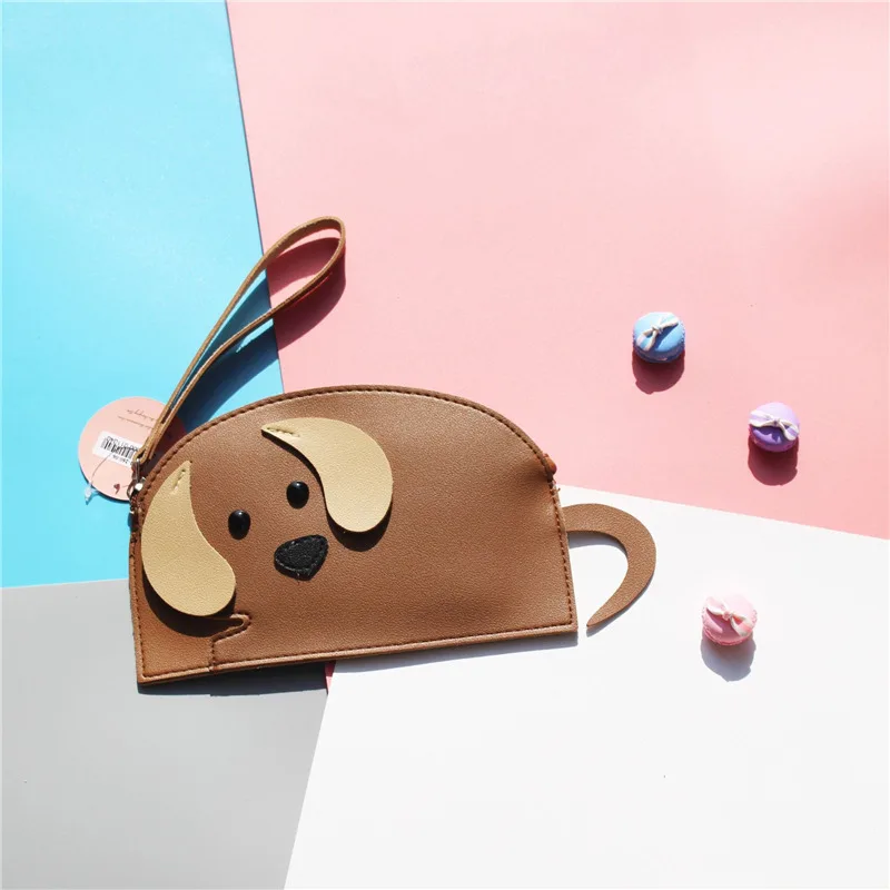 PACGOTH Mini Zipper Coin Purse PU Leather Korean Style Multifunctions Cell Phone Bags Kawaii Animal Prints Clutches Bag 1PC | Багаж и