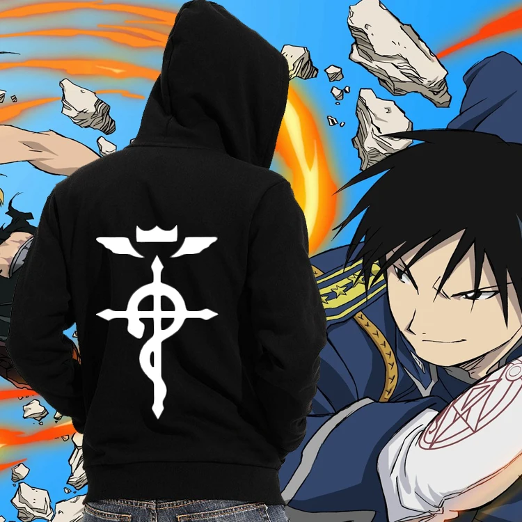 Зимние куртки и пальто Fullmetal Alchemist Толстовка аниме утолщенные теплые мужские