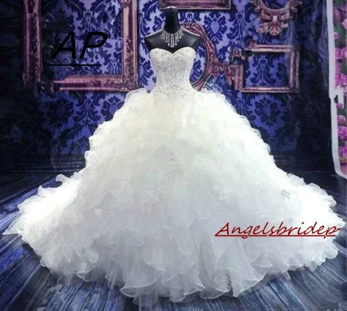 Angelsbridep Vestidos De Novia последние реальные изображения Свадебные платья Myriam Fares Милая органза высокое качество свадебное платье