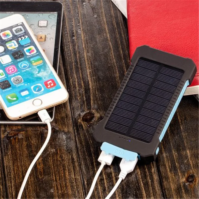 Bluruki Солнечной Энергии Банк Dual USB Power Bank 20000 мАч Внешняя Батарея Портативное
