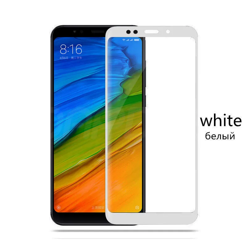 white 9H закаленное стекло для Xiaomi Redmi 5 Redmi 5 Plus полное покрытие Защита экрана для Redmi5 Redmi5plus Защитное стекло для телефона - Цвет: white