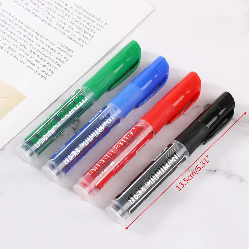 

5 Pcs Erasable Whiteboard Marker Pen Dry-Erase Sign Ink Refillable Office School Supplies Student Gift