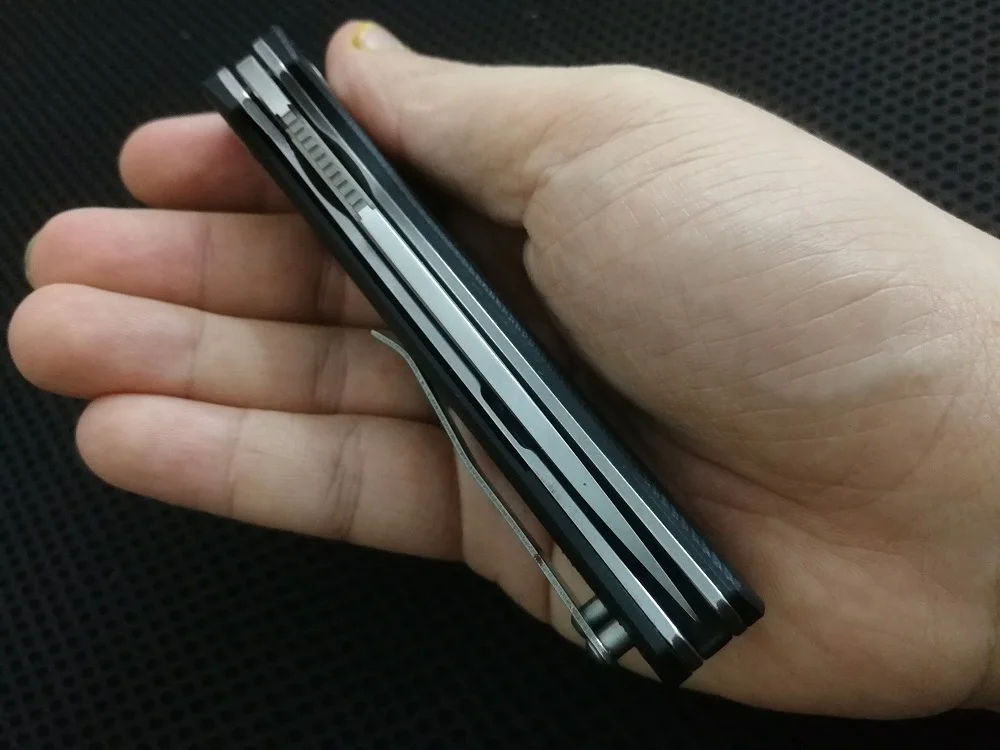 Подставка для ножей jonnyjamie, Черная Ручка G10, D2, стальное лезвие, складной нож, для выживания, охоты, маленький нож для повседневного использования, инструменты