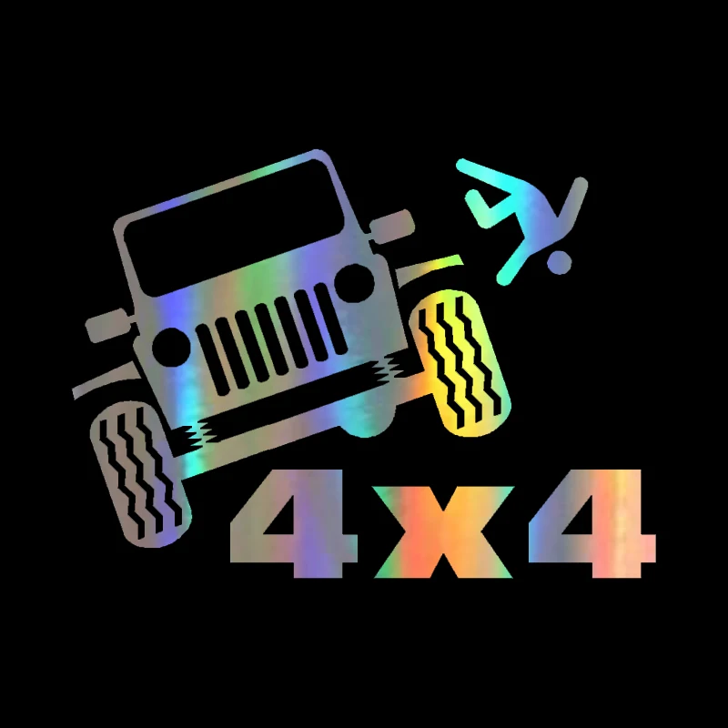 4x4 забавная Виниловая наклейка для стайлинга автомобиля Наклейка мотоцикла 15 см *