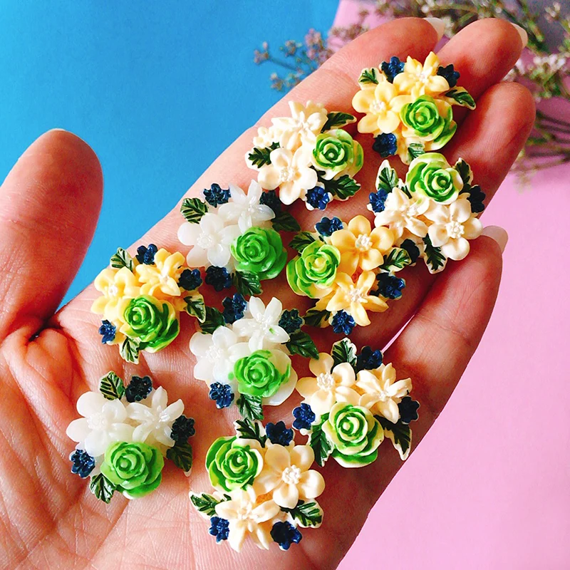 Новинка ~ 2 шт. цветок с плоским основанием/миниатюрная роза/милые