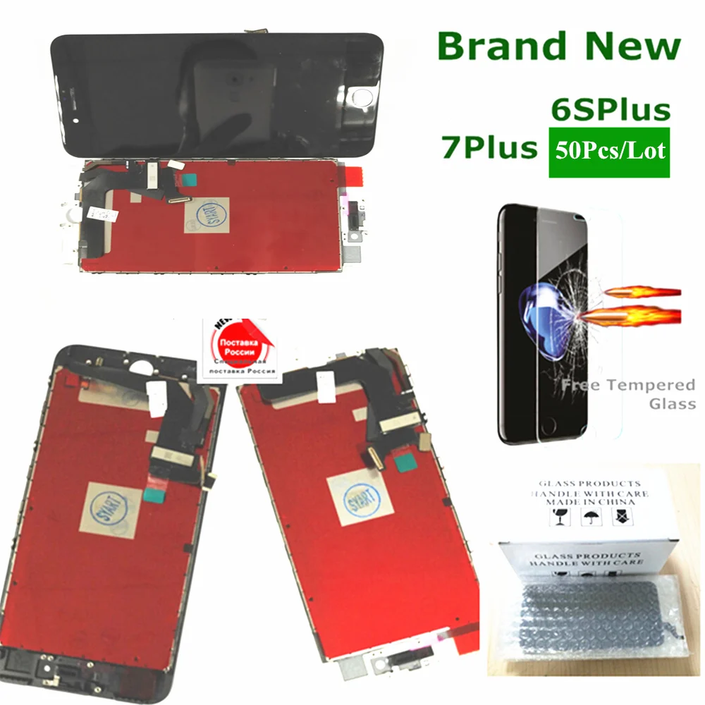 No Dead Pixel IP7 Plus IP6SP for iphone 6SPlus 7 LCD Screen display Touch Digitizer Assembly Complete Free Protector glass | Мобильные