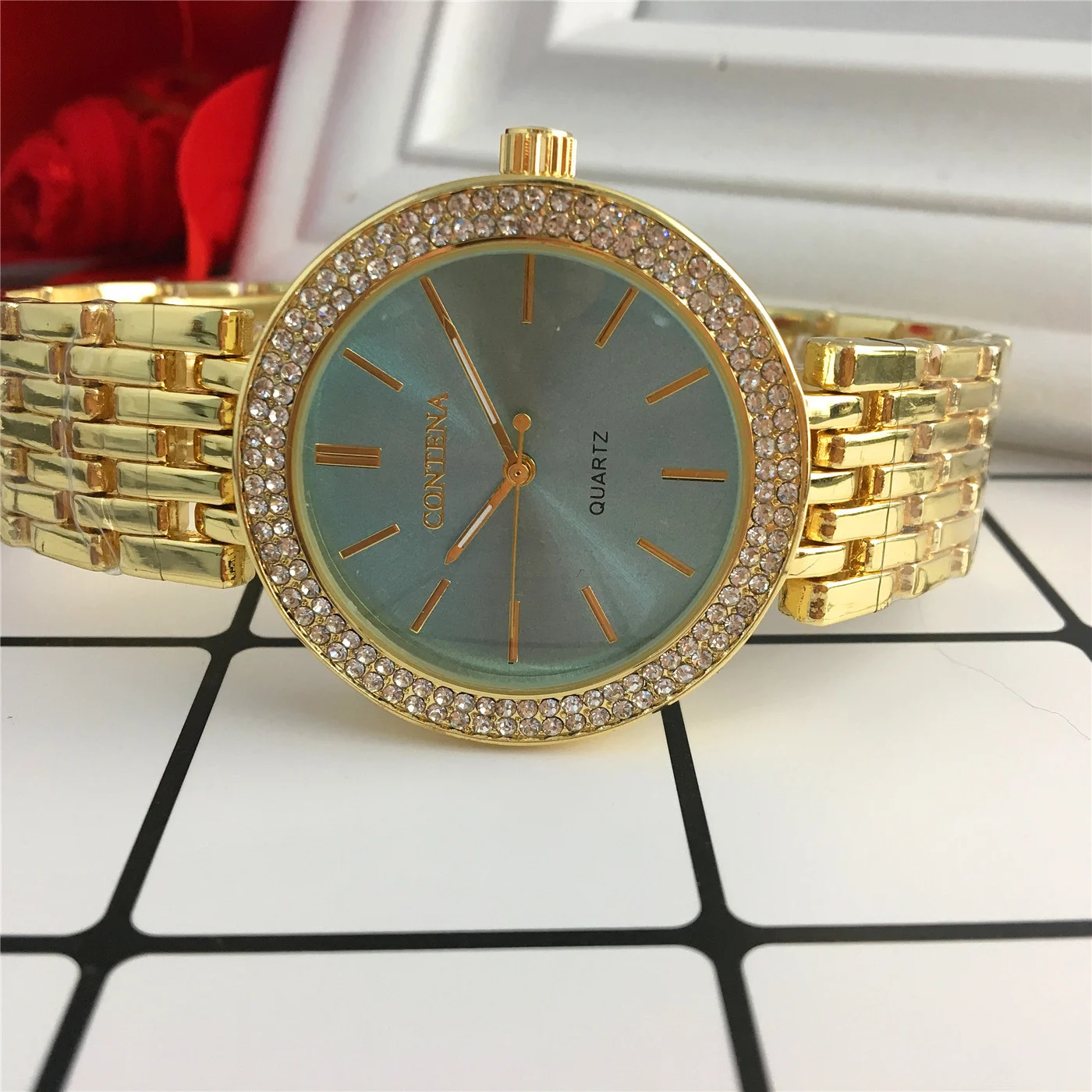 Новое поступление женские платье часы кварцевые Роскошные модные брендовые