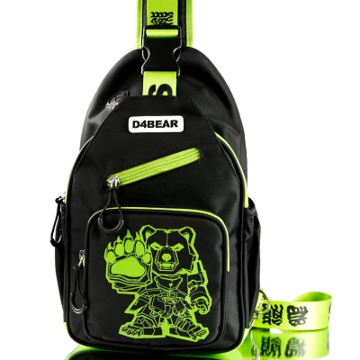 Only Green bag 1 комплект(1 сумка и 1 майка и 1 трусы-боксеры) мужские боксеры для геев с медвежьими лапами больших размеров, регулируемая сумка(90-130 см), один жилет с медведем - Цвет: Only Green bag