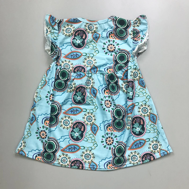 Летнее платье для девочек с CONICE голубого цвета маленьких узор на пасхальную тему
