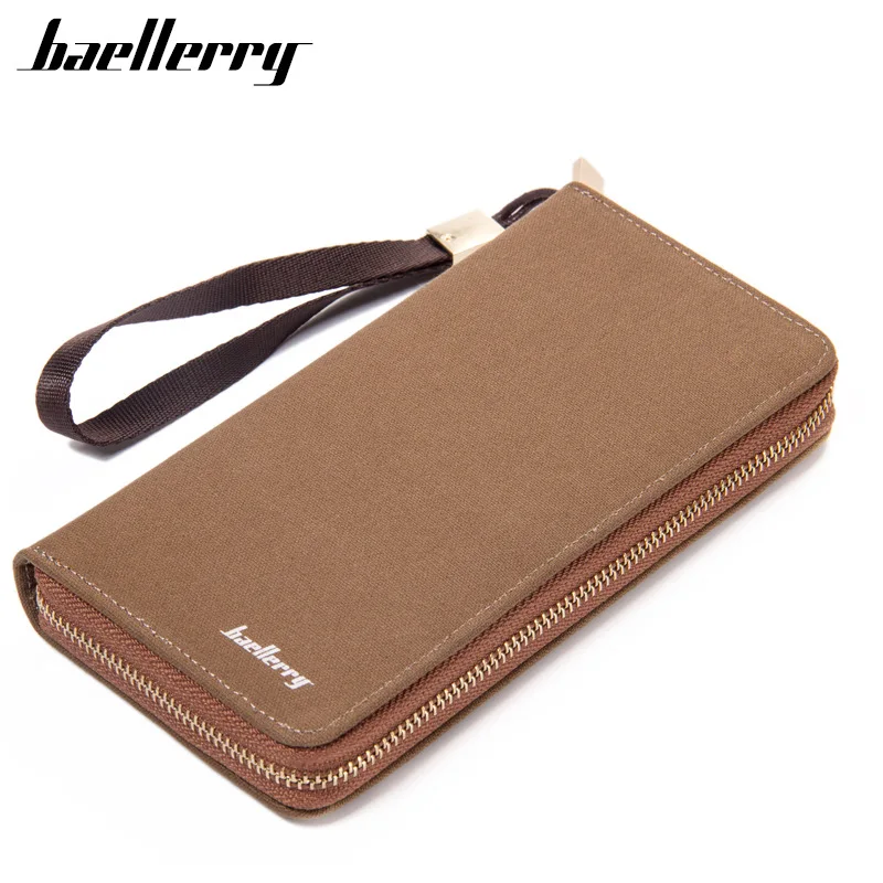 Бренд Baellerry, винтажный холщовый Мужской Длинный кошелек, органайзер для денег, портмоне, держатель для карт, портативный карманный клатч