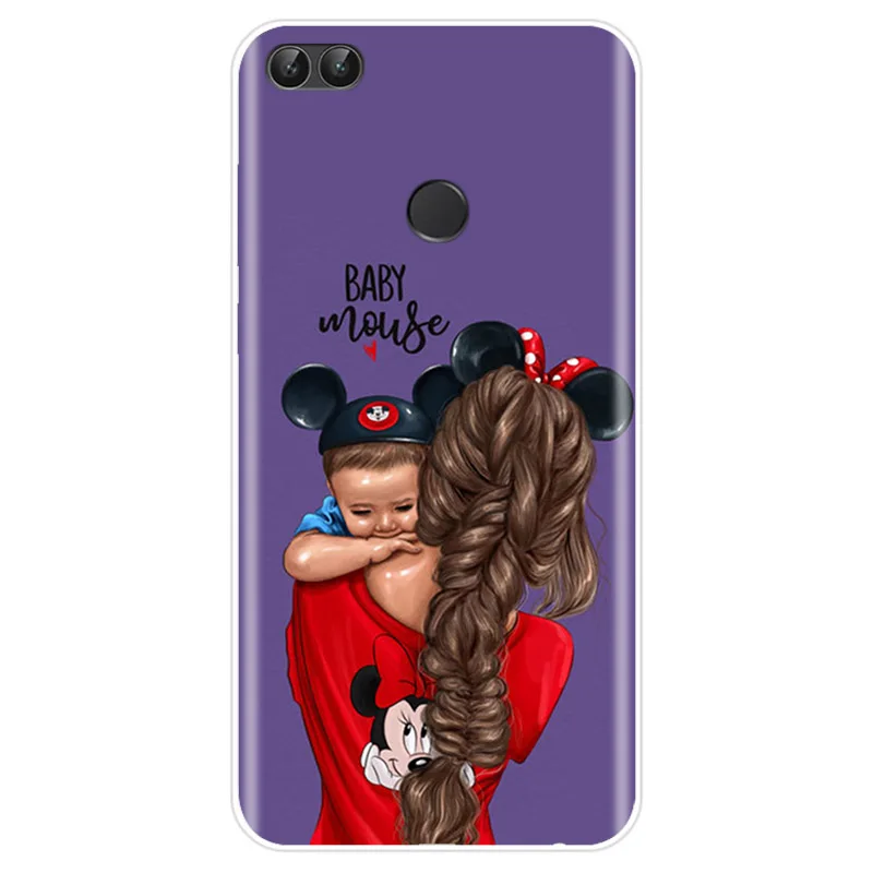 Мягкий силиконовый чехол для телефона Huawei P9 P10 P20 PLUS P30 PRO P8 lite P smart Brown Hair Baby Mom Girl Queen
