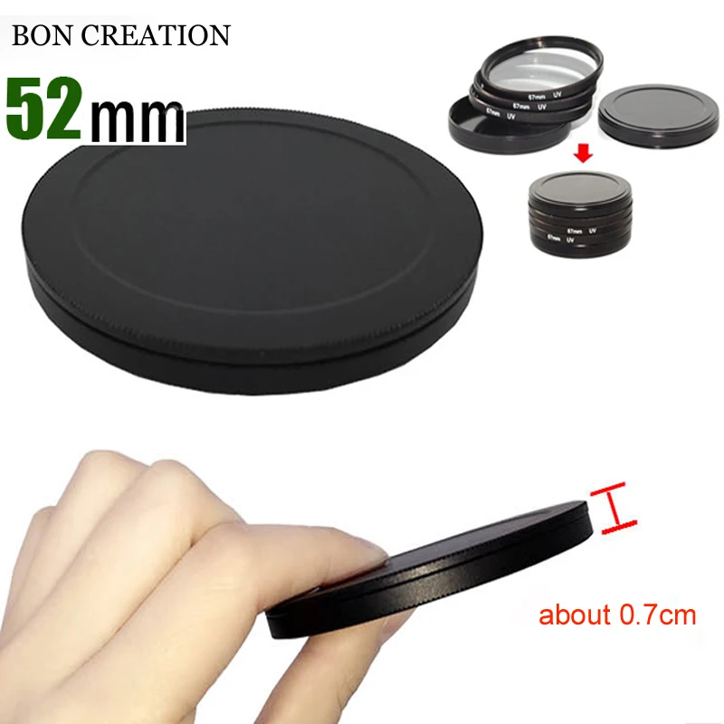 

BON CREATION 52mm Screw-in Filter Stack Stack Cap Set Metal Filter Case Good Quality Protection Filter Case Cover