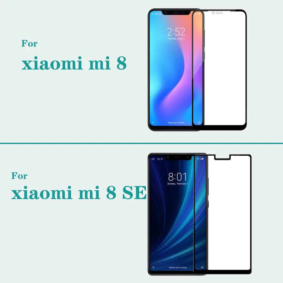 

For Xiaomi Mi 8 tempered glass Mi 8 SE Glass Screen protector Film full cover nillkin 3D CP+Max 9H Glass for Xiaomi Mi8 SE
