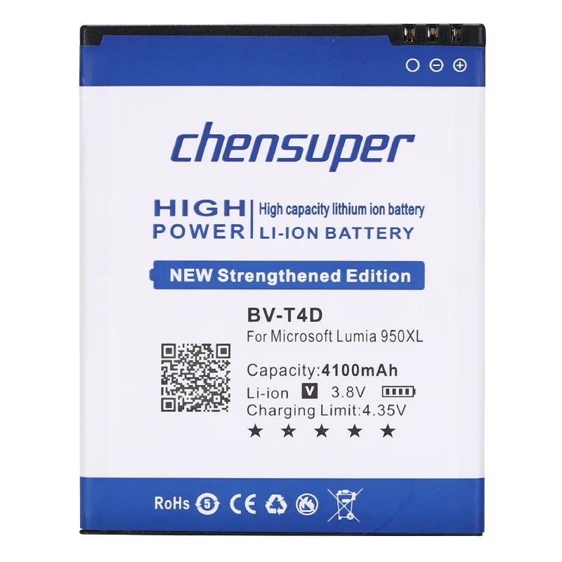 Аккумулятор chensuper 4100 мА · ч BV-T4D для Nokia Microsoft Lumia 950 XL Citroen 940 RM-1118 RM-1116 BVT4D | Мобильные