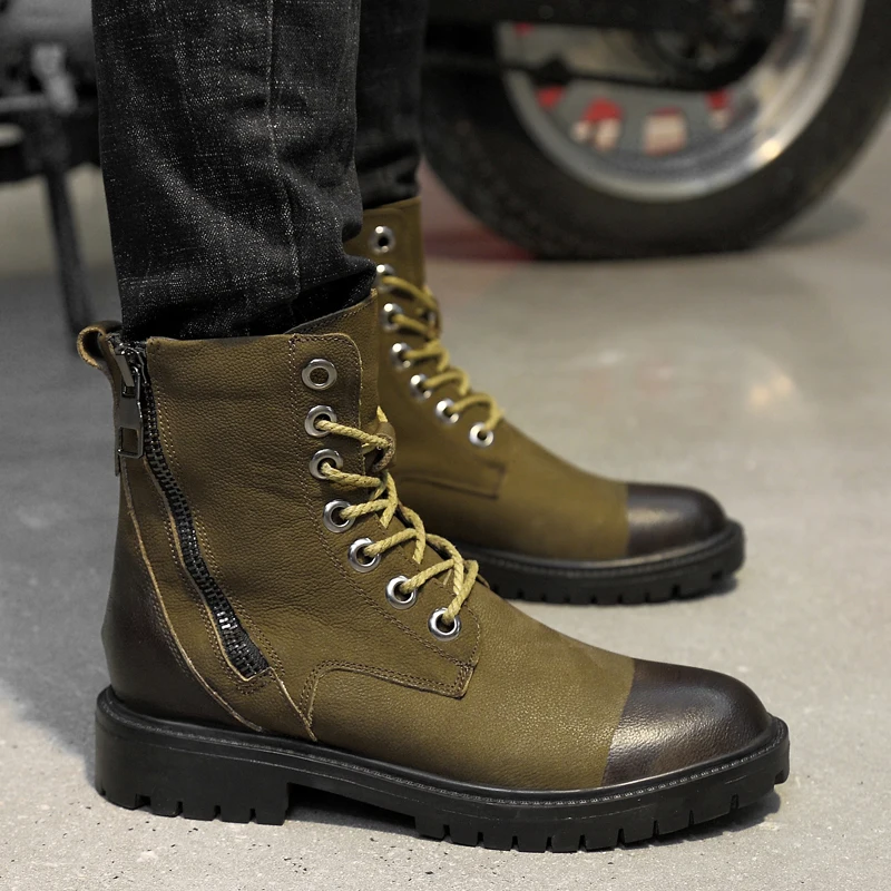 Ботинки мужские из натуральной кожи Тактическая Военная Повседневная обувь