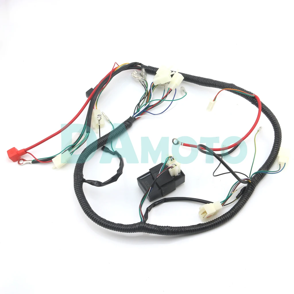 Полный Жгут проводов ткацкий станок катушка зажигания CDI D8EA для 150cc 200cc 250cc 300cc Zongshen Lifan ATV Quad Багги электрический запуск двигателя - Цвет: H with A
