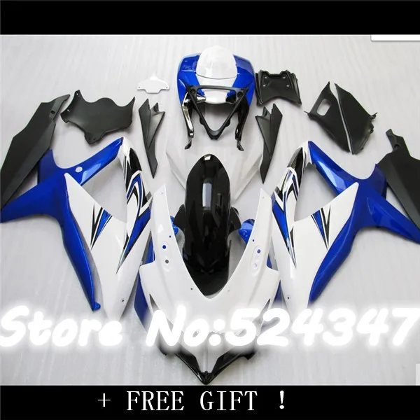 B Injection Customize Fairing kit for A 08 09 10 GSXR 600/750 K8 GSXR600 GSXR750 2008 2009 2010 white blue black | Автомобили и