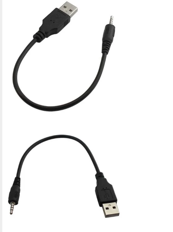 Комплект из 3 предметов, черный 20 см 2,5 мм Штекерный соединитель USB 2,0 зарядное устройство типа «папа». 2,5 usb для bluetooth E40BT E50BT J56BT S400BT S700.free корабль