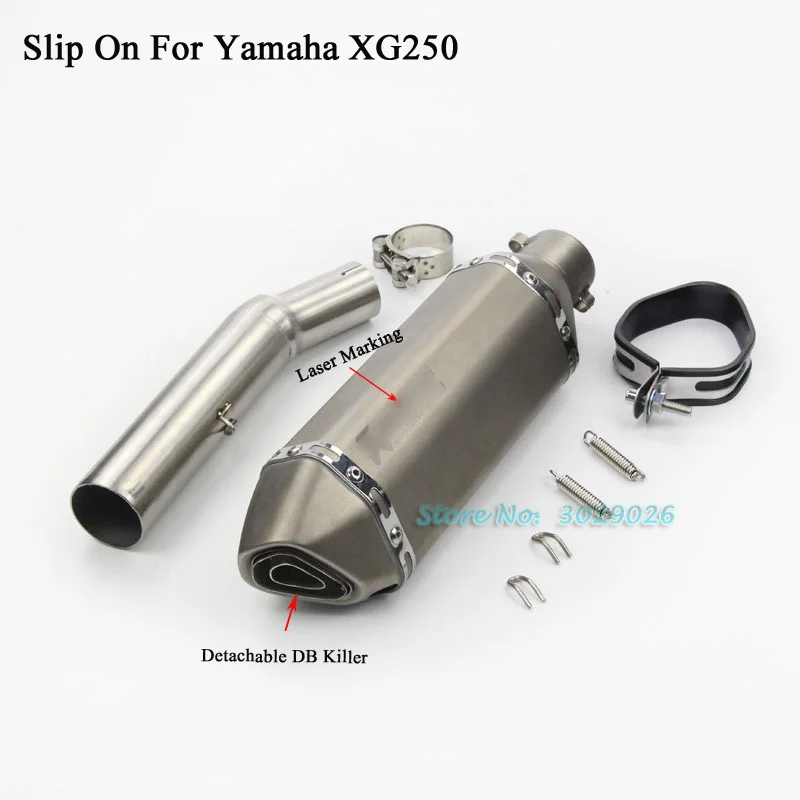 Зеленый XG250 slip on для Yamaha Tricker XG 250 модифицированный глушитель выхлопа мотоцикла Escape набор со средним соединительным адаптером - Цвет: Зеленый