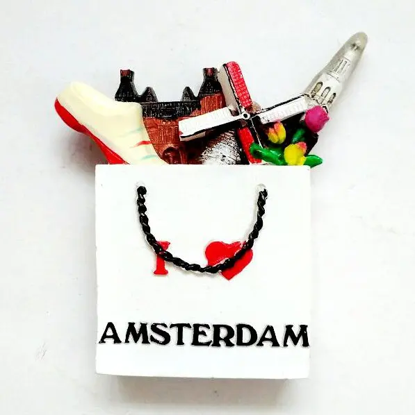 020 Голландские Amsterdam дамские тюльпаны ветряная мельница 3D магниты на холодильник туристические сувениры на холодильник магнитные наклейки для украшения дома - Цвет: 020