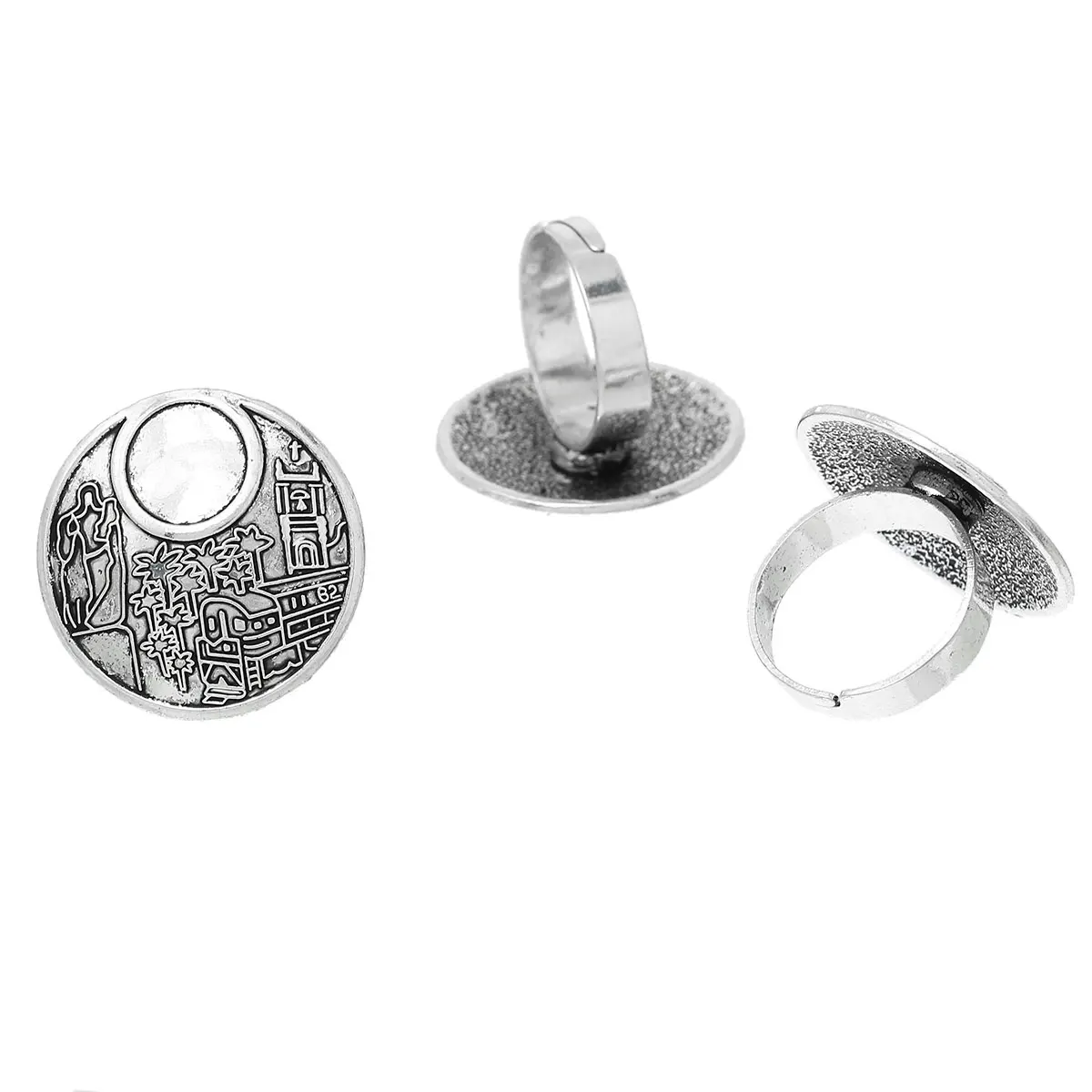 Регулируемые кольца DoreenBeads из металлического сплава круглые Серебристые