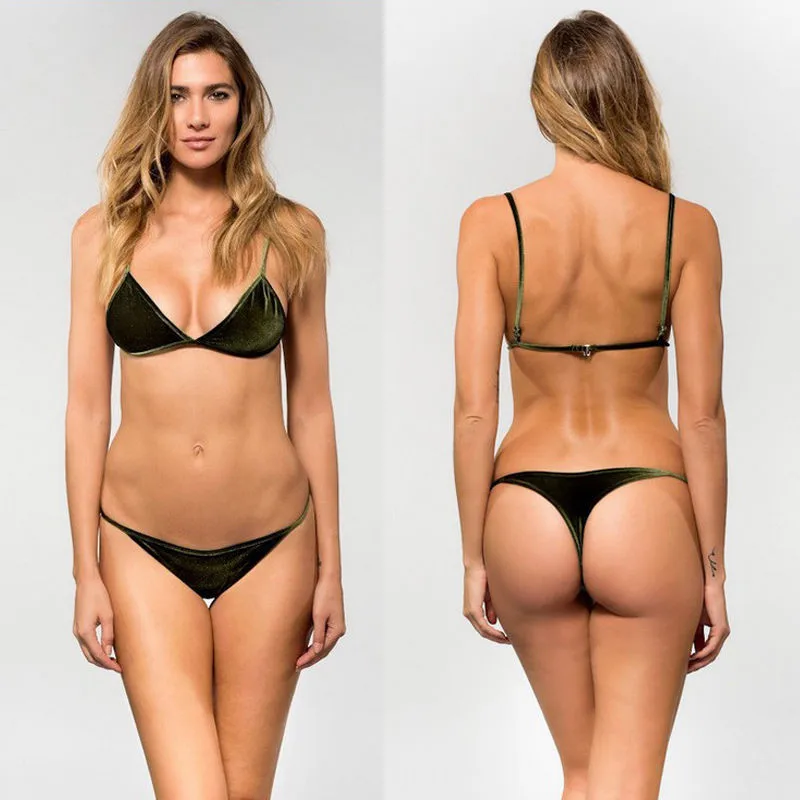 Новое поступление 2017 летний сексуальный женский купальник однотонный комплект