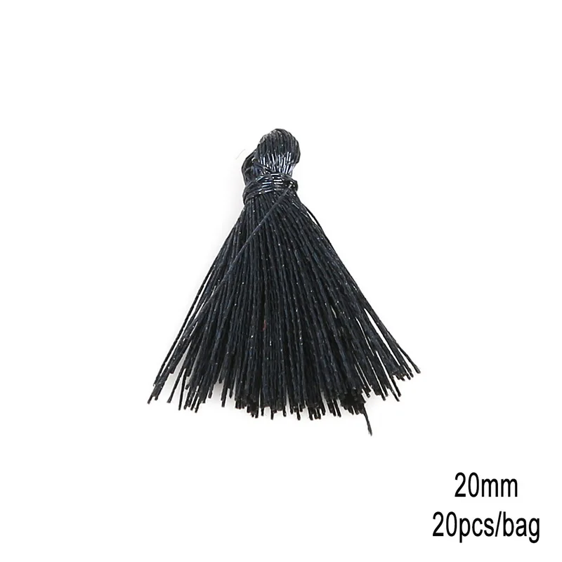 20mm Navy 20 шт Разноцветные Мини кисточки бахрома кулон DIY 15 мм 20 мм вечерние шнуры кисточка отделка одежды шторы украшения кисточки кружево - Цвет: 20mm Navy