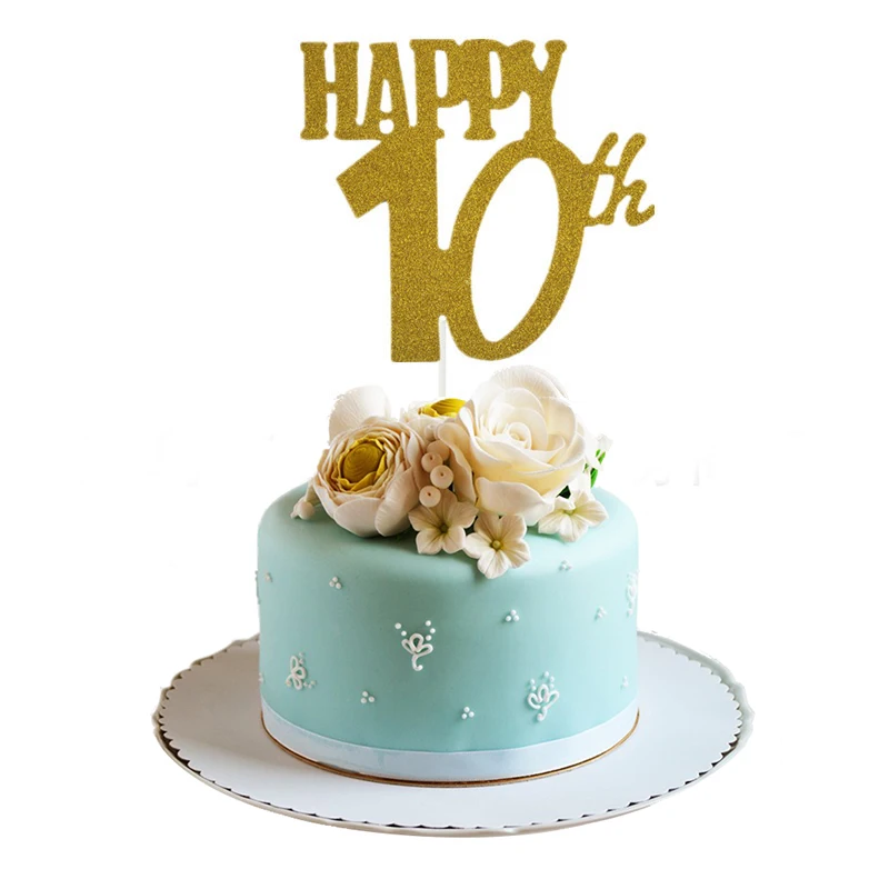 1 шт. золотые счастливые 30th/40th/50th/60th Блестящий силуэт Свадебные топперы на свадебный торт годовщина день рождения украшения