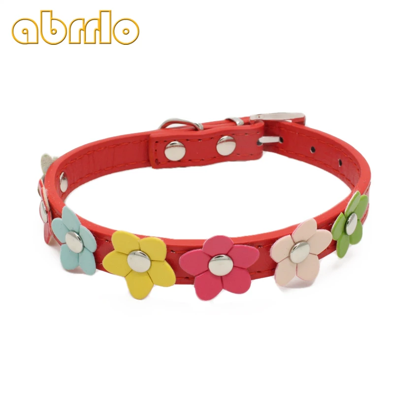 Модный собачий ошейник Abrrlo 5 цветов s из искусственной кожи однотонный с