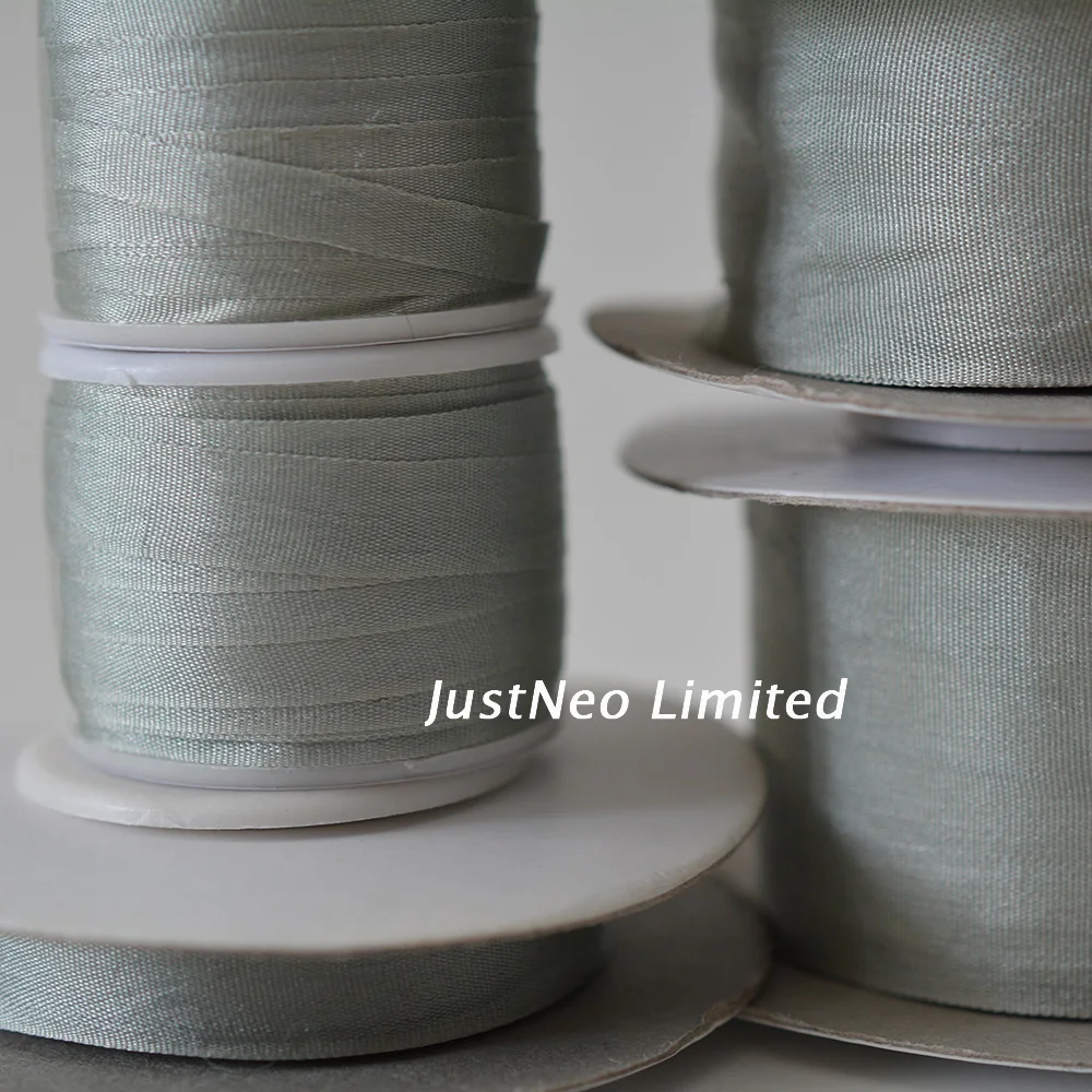 269 гавань серый 100% натуральный чистый шелк тутового шелкопряда вышивка лента