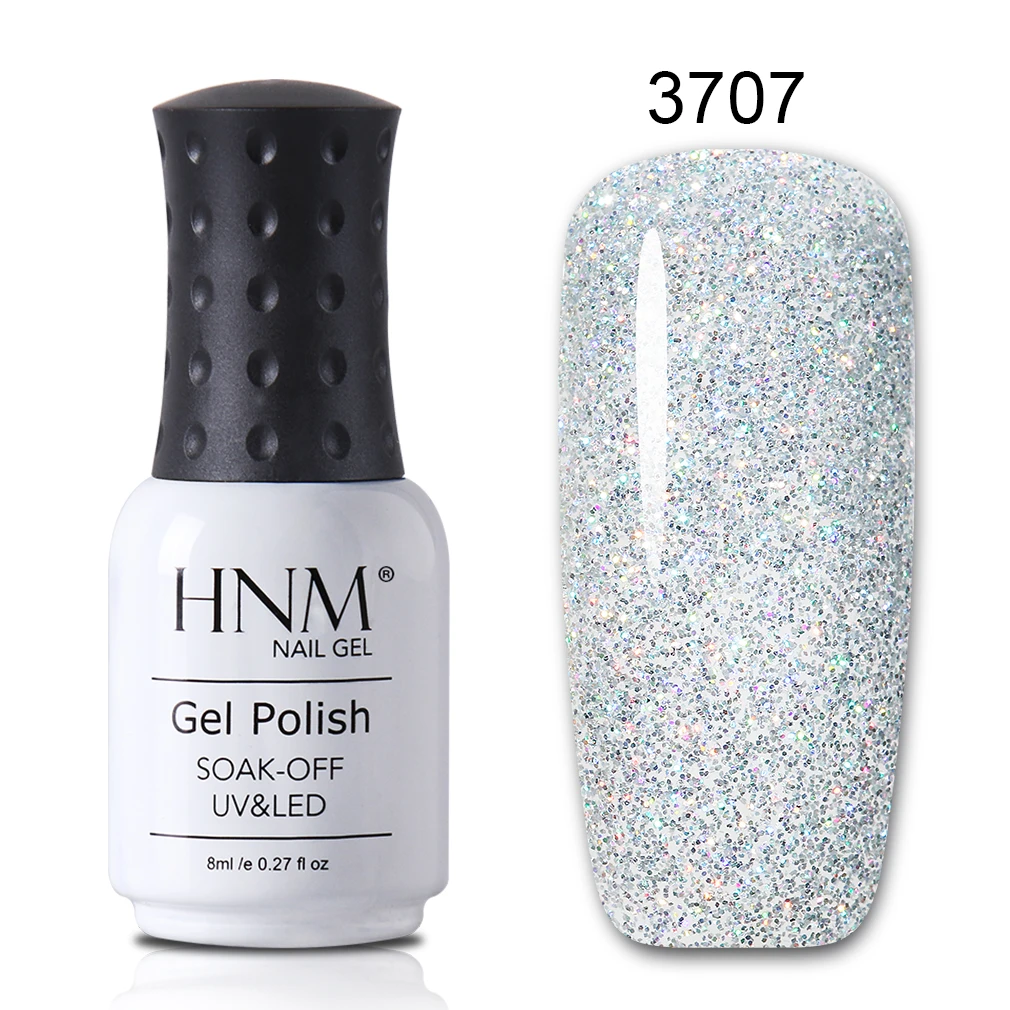 3707 HNM, 8 мл, 38 цветов, блестящий неоновый и Платиновый Гель-лак для ногтей, блестящий полуперманентный лак, лак для маникюра - Цвет: 3707