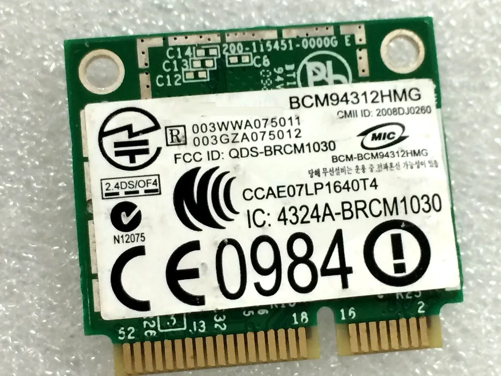 SSEA DW1397  Broadcom BCM94312    PCI-E  Dell Studio XPS 1450 1457 1458 1558 1745 1440 1555 1557