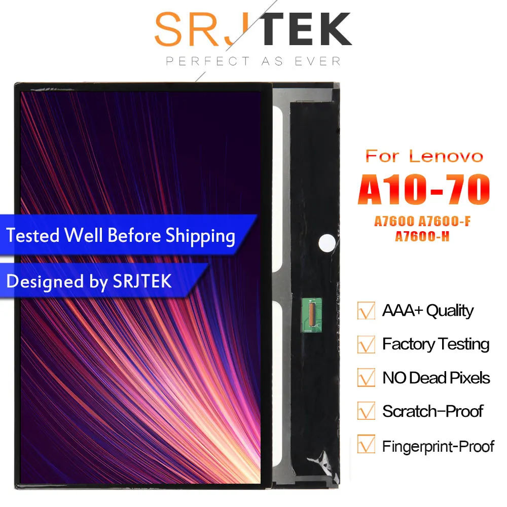 SRJTEK флэш экран для Lenovo Tab дисплей A7600 матричный BP101WX1 210 детали планшетов